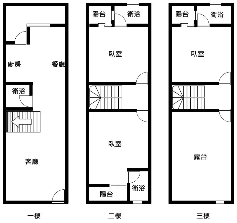 山嵐悠境刊登戶一至三樓格局參考圖